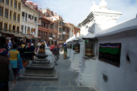View of stupa & surrounding shops